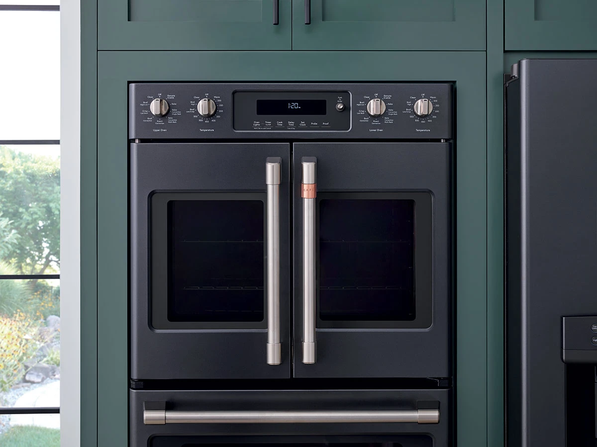 Café matte black wall oven
