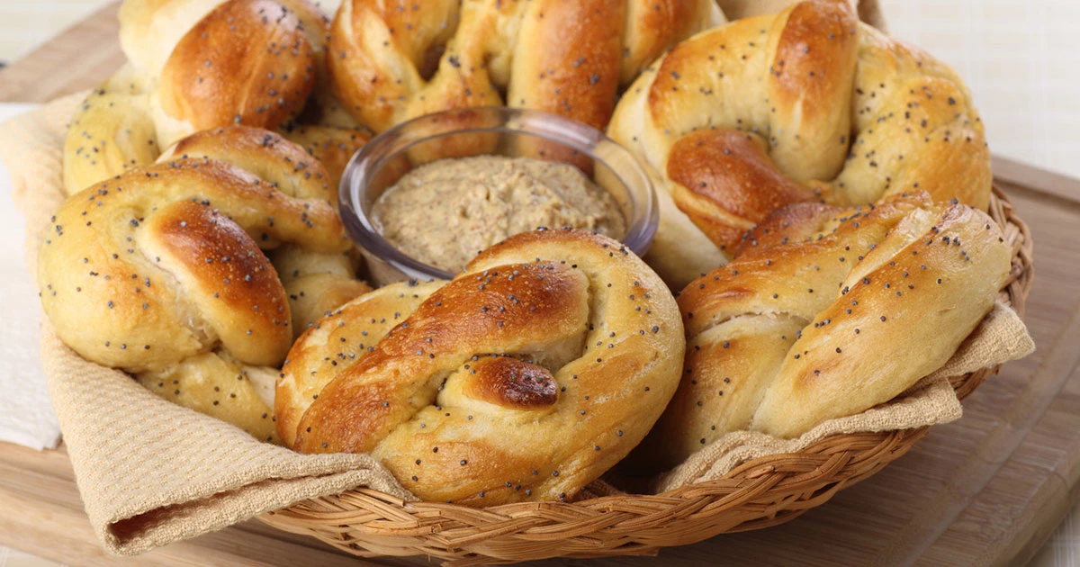 Homemade Soft Pretzels with Whole Grain Horseradish Mustard